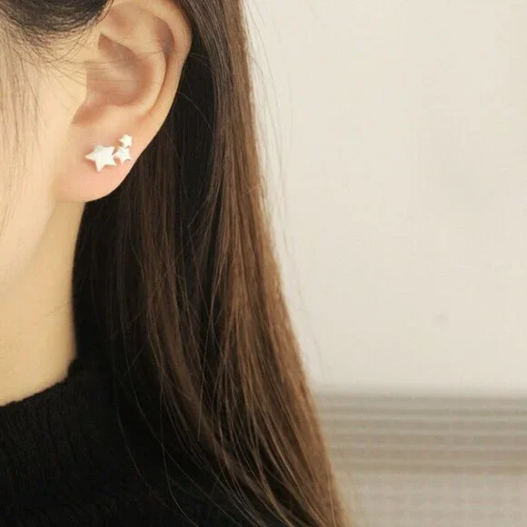 New 925 Silver Gradient Stars Studs - Picture 2 of 3